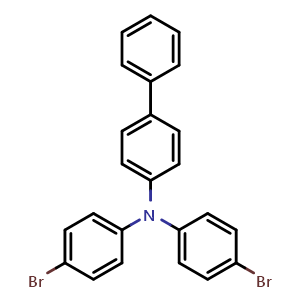 Chemical structure of 4,4'-Dibromo-4''-phenyltriphenylamine , CAS 884530-69-2, AChemBlock W168064