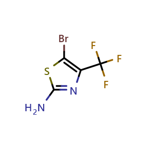 Chemical structure of 5-bromo-4-(trifluoromethyl)thiazol-2-amine , CAS 136411-21-7, AChemBlock W168069
