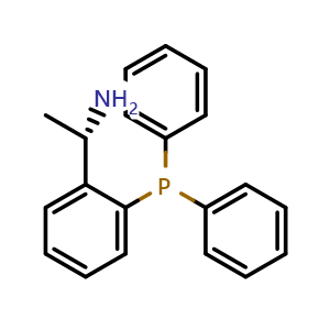 Chemical structure of (S)-1-(2-(Diphenylphosphino)phenyl)ethanamine , CAS 913196-43-7, AChemBlock W168079