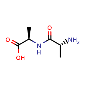Chemical structure of (R)-2-((R)-2-Aminopropanamido)propanoic acid , CAS 923-16-0, AChemBlock W168083