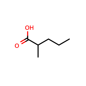 Chemical structure of 2-Methylvaleric acid , CAS 97-61-0, AChemBlock W168096