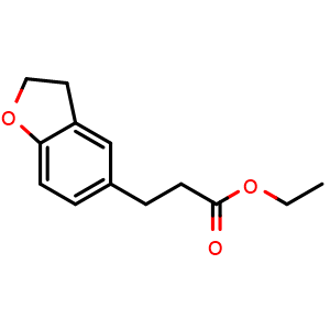 Chemical structure of Ethyl 3-(2,3-dihydrobenzofuran-5-yl)propanoate , CAS 196597-66-7, AChemBlock W168133