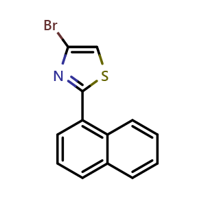 Chemical structure of 4-Bromo-2-(naphthalen-1-yl)thiazole , CAS 1415562-89-8, AChemBlock W168138