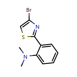 Chemical structure of 2-(4-Bromothiazol-2-yl)-N,N-dimethylaniline , CAS 1415562-86-5, AChemBlock W168139