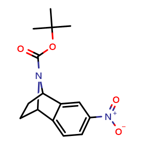 Chemical structure of 2-Methyl-2-propanyl 4-nitro-11-azatricyclo[6 2 1 02,7]undeca-2,4,6-triene-11-carboxylate , CAS 942492-08-2, AChemBlock W168152