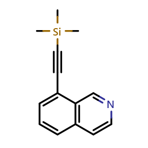 Chemical structure of 8-((Trimethylsilyl)ethynyl)isoquinoline , CAS 1823440-48-7, AChemBlock W168169