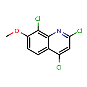 Chemical structure of 2,4,8-Trichloro-7-methoxyquinoline , CAS 893620-26-3, AChemBlock W168172