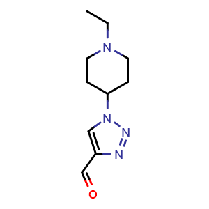 Chemical structure of 1-(1-Ethylpiperidin-4-yl)-1H-1,2,3-triazole-4-carbaldehyde , CAS 1175146-85-6, AChemBlock W168188