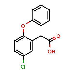 Chemical structure of 2-(5-Chloro-2-phenoxyphenyl)acetic acid , CAS 70958-20-2, AChemBlock W168190