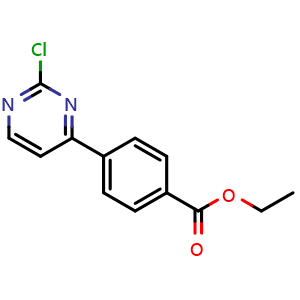 Chemical structure of Ethyl 4-(2-chloropyrimidin-4-yl)benzoate , CAS 499195-60-7, AChemBlock W168195
