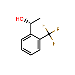 Chemical structure of (R)-1-(2-(trifluoromethyl)phenyl)ethanol , CAS 127852-29-3, AChemBlock W168198