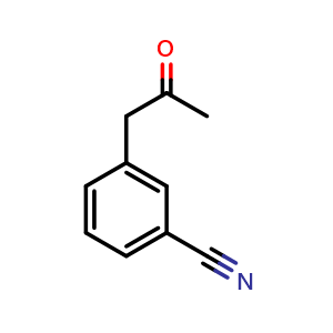Chemical structure of 3-(2-Oxopropyl)benzonitrile , CAS 73013-50-0, AChemBlock W168202