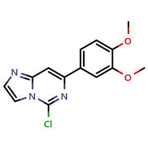 Chemical structure of 5-Chloro-7-(3,4-dimethoxyphenyl)imidazo[1,2-c]pyrimidine , CAS 371171-20-9, AChemBlock W168209