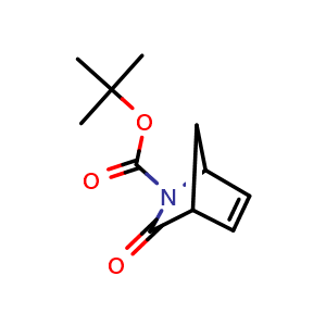 Chemical structure of tert-Butyl 3-oxo-2-azabicyclo[2 2 1]hept-5-ene-2-carboxylate , CAS 162427-15-8, AChemBlock W168243