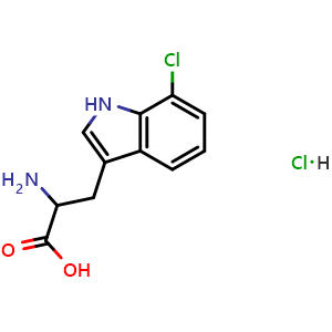 Chemical structure of 2-Amino-3-(7-chloro-1H-indol-3-yl)propanoic acid hydrochloride , CAS 2070014-72-9, AChemBlock W168245