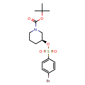 Chemical structure of (S)-tert-butyl 3-(((4-bromophenyl)sulfonyl)oxy)piperidine-1-carboxylate , CAS 2070009-69-5, AChemBlock W168247