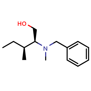 Chemical structure of (2S,3S)-2-(benzyl(methyl)amino)-3-methylpentan-1-ol , CAS 870640-62-3, AChemBlock W168249