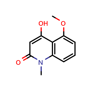 Chemical structure of 4-Hydroxy-5-methoxy-1-methylquinolin-2(1H)-one , CAS 137441-18-0, AChemBlock W168252
