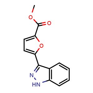 Chemical structure of Methyl 5-(1H-indazol-3-yl)furan-2-carboxylate , CAS 353504-12-8, AChemBlock W168259