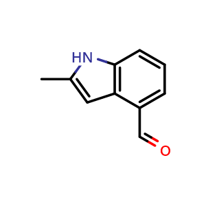 Chemical structure of 2-Methylindole-4-carboxaldehyde , CAS 321922-05-8, AChemBlock W168273