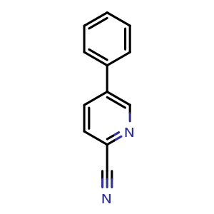 Chemical structure of 5-Phenylpicolinonitrile , CAS 39065-45-7, AChemBlock W168291
