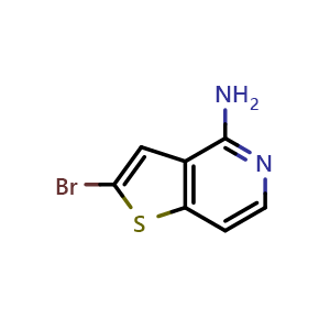 Chemical structure of 2-Bromothieno[3,2-c]pyridin-4-amine , CAS 1784280-46-1, AChemBlock W168303