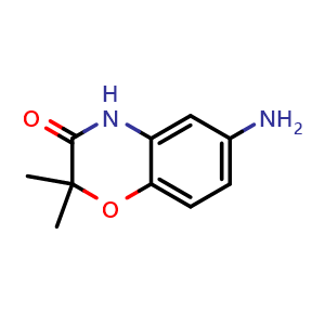 Chemical structure of 6-Amino-2,2-dimethyl-4H-benzo[1,4]oxazin-3-one , CAS 105807-84-9, AChemBlock W168307
