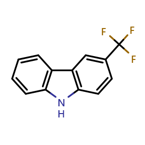 Chemical structure of 3-(Trifluoromethyl)-9H-carbazole , CAS 2467-83-6, AChemBlock W168317