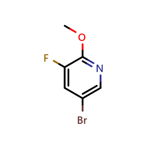 Chemical structure of 5-Bromo-3-fluoro-2-methoxypyridine , CAS 124432-70-8, AChemBlock W168322