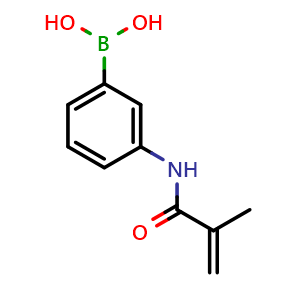 Chemical structure of (3-Methacrylamidophenyl)boronic acid , CAS 48150-45-4, AChemBlock W168329