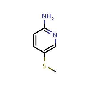 Chemical structure of 2-Amino-5-Methylthiopyridine , CAS 77618-99-6, AChemBlock W168332