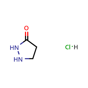 Chemical structure of 3-Pyrazolidinone hydrochloride , CAS 1752-88-1, AChemBlock W168342