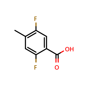 Chemical structure of 2,5-Difluoro-4-methylbenzoic acid , CAS 103877-80-1, AChemBlock W168359