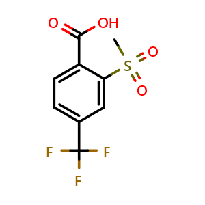 Chemical structure of 2-(Methylsulfonyl)-4-(trifluoromethyl)benzoic acid , CAS 142994-06-7, AChemBlock W168361