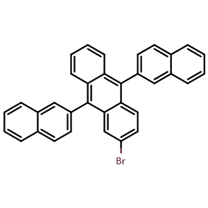 Chemical structure of 2-Bromo-9,10-bis(2-naphthalenyl)anthracene , CAS 474688-76-1, AChemBlock W168367