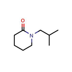 Chemical structure of 1-(2-Methylpropyl)piperidin-2-one , CAS 497224-01-8, AChemBlock W168378