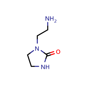 Chemical structure of 1-(2-aminoethyl)imidazolidin-2-one , CAS 6281-42-1, AChemBlock W168398