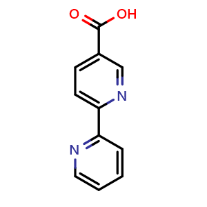 Chemical structure of 6-(Pyridin-2-yl)pyridine-3-carboxylic acid , CAS 1970-80-5, AChemBlock W168406