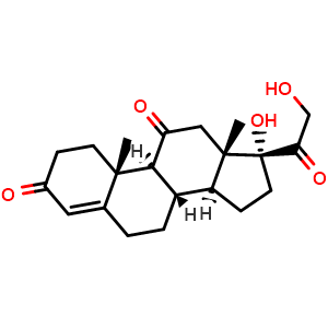 Chemical structure of Cortisone , CAS 53-06-5, AChemBlock W168430