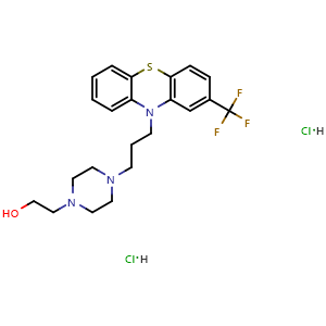 Chemical structure of Fluphenazine dihydrochloride , CAS 146-56-5, AChemBlock W168431