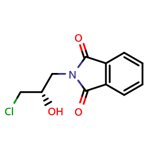 Chemical structure of (S)-2-(3-chloro-2-hydroxypropyl)isoindoline-1,3-dione , CAS 148857-42-5, AChemBlock W168436