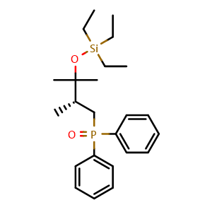 Chemical structure of (R)-(2,3-dimethyl-3-((triethylsilyl)oxy)butyl)diphenylphosphine oxide , CAS 1227926-70-6, AChemBlock W168444