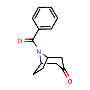 Chemical structure of 8-Benzoyl-8-azabicyclo[3 2 1]octan-3-one , CAS 1250831-56-1, AChemBlock W168450