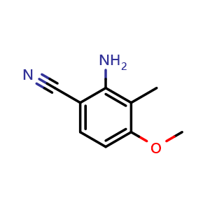 Chemical structure of 2-Amino-4-methoxy-3-methylbenzonitrile , CAS 923274-68-4, AChemBlock W168460