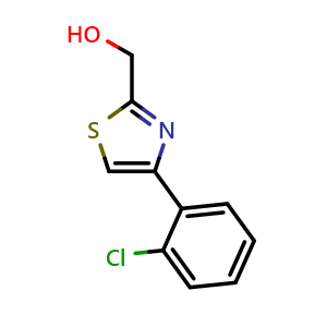 Chemical structure of (4-(2-Chlorophenyl)thiazol-2-yl)methanol , CAS 1050507-07-7, AChemBlock W168469