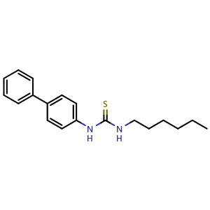 Chemical structure of 1-(Biphenyl-4-yl)-3-hexylthiourea , CAS 1415559-64-6, AChemBlock W168474
