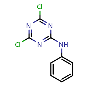 Chemical structure of 4,6-Dichloro-N-phenyl-1,3,5-triazin-2-amine , CAS 2272-40-4, AChemBlock W168483