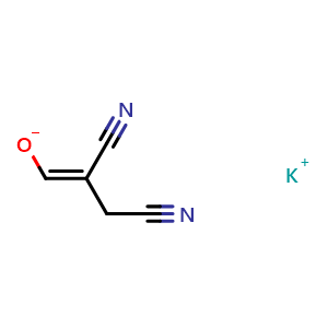 Chemical structure of 1,2-Dicyano-3-hydroxyprop-2-ene potassium salt , CAS 89283-73-8, AChemBlock W168488