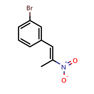 Chemical structure of 1-Bromo-3-(2-nitro-1-propen-1-yl)benzene , CAS 15804-72-5, AChemBlock W168489