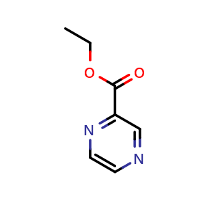 Chemical structure of Ethyl pyrazine-2-carboxylate , CAS 6924-68-1, AChemBlock W168491